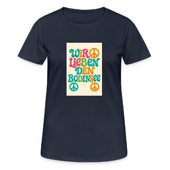 Nous aimons le lac de Constance - T-shirt respirant Femme - bleu marine foncé - Devant - AI Model Female 172 light (172cm)
