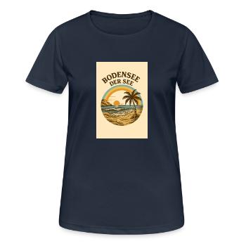 Le lac de Constance - LE lac - T-shirt respirant Femme - bleu marine foncé - Devant - AI Model Female 172 light (172cm)