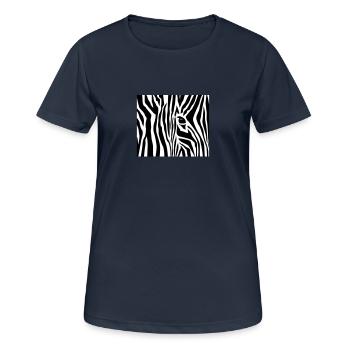 Zebrastreifen / zebra stripes (3c) - T-shirt respirant Femme - bleu marine foncé - Devant - AI Model Female 172 light (172cm)