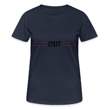 Staff Mitglied - Frauen T-Shirt atmungsaktiv - Dunkelnavy - Vorne - AI Model Female 172 light (172cm)