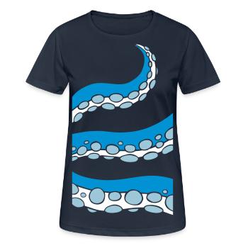 Tentacule de calmar - T-shirt respirant Femme - bleu marine foncé - Devant - AI Model Female 172 light (172cm)