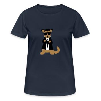 garde du corps "Lumpi" - T-shirt respirant Femme - bleu marine foncé - Devant - AI Model Female 172 light (172cm)