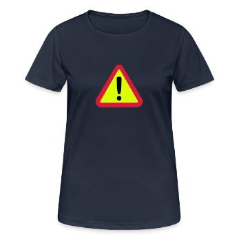 panneau danger 812 - T-shirt respirant Femme - bleu marine foncé - Devant - AI Model Female 172 light (172cm)