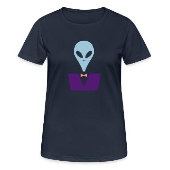 Ein Alien möchte Ausgehen - Frauen T-Shirt atmungsaktiv - Dunkelnavy - Vorne - AI Model Female 172 light (172cm)