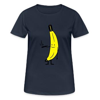 Weed Smoking Banana - T-shirt respirant Femme - bleu marine foncé - Devant - AI Model Female 172 light (172cm)