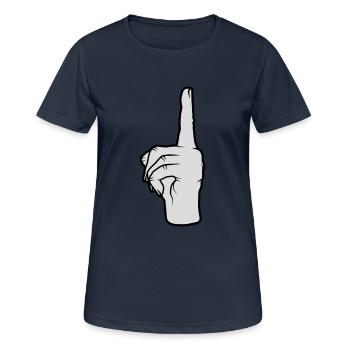 Pointez du doigt vers le haut - T-shirt respirant Femme - bleu marine foncé - Devant - AI Model Female 172 light (172cm)
