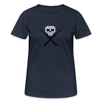 Häkeln, Totenkopf - Frauen T-Shirt atmungsaktiv - Dunkelnavy - Vorne - AI Model Female 172 light (172cm)