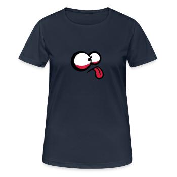 Crazy Comic Face - T-shirt respirant Femme - bleu marine foncé - Devant - AI Model Female 172 light (172cm)