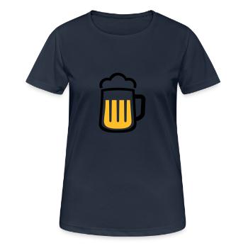 Bière - T-shirt respirant Femme - bleu marine foncé - Devant - AI Model Female 172 light (172cm)
