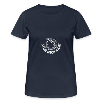 Stör angeln Sportfischen Stör mich nicht - Frauen T-Shirt atmungsaktiv - Dunkelnavy - Vorne - AI Model Female 172 light (172cm)