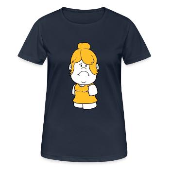weiblich huebsch grosser kopf kleine frau maedchen - Frauen T-Shirt atmungsaktiv - Dunkelnavy - Vorne - AI Model Female 172 light (172cm)
