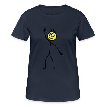 Happy Stick Figure - T-shirt respirant Femme - bleu marine foncé - Devant - AI Model Female 172 light (172cm)