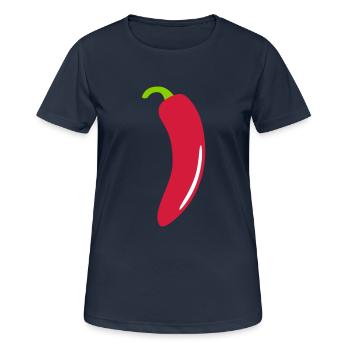 Red Chilli Pepper - Women's Breathable T-Shirt - dark navy - Front - AI Model Female 172 light (172cm)