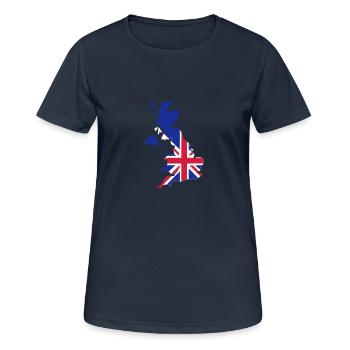 UK - Great Britain - T-shirt respirant Femme - bleu marine foncé - Devant - AI Model Female 172 light (172cm)