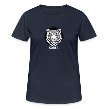 Korea - Frauen T-Shirt atmungsaktiv - Dunkelnavy - Vorne - AI Model Female 172 light (172cm)