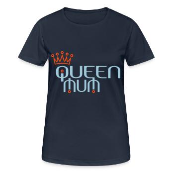 QUEEN MUM mit Krone - Frauen T-Shirt atmungsaktiv - Dunkelnavy - Vorne - AI Model Female 172 light (172cm)
