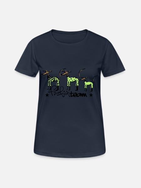 fashion team - Frauen T-Shirt atmungsaktiv - Dunkelnavy