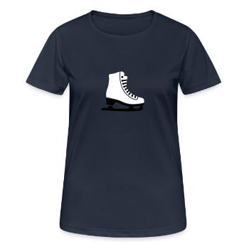Schlittschuh - Frauen T-Shirt atmungsaktiv - Dunkelnavy - Vorne - AI Model Female 172 light (172cm)