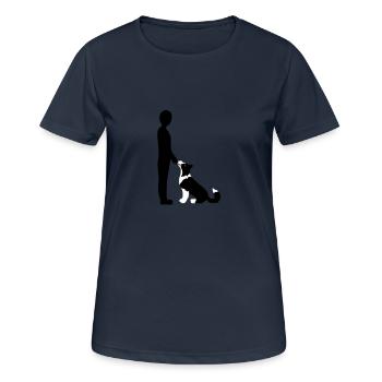 Obedience Hölzchen Vektor 3 - Frauen T-Shirt atmungsaktiv - Dunkelnavy - Vorne - AI Model Female 172 light (172cm)