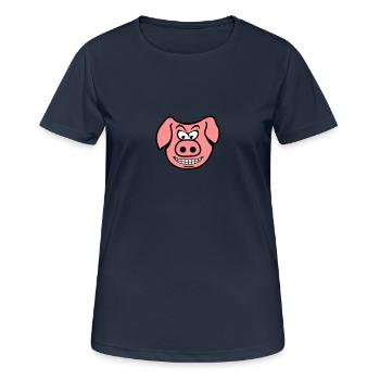 Méchant cochon - T-shirt respirant Femme - bleu marine foncé - Devant - AI Model Female 172 light (172cm)