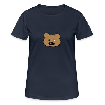 Mignon mignon mignon visage d’ours tête d’ours brune - T-shirt respirant Femme - bleu marine foncé - Devant - AI Model Female 172 light (172cm)