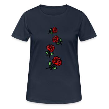 Rosen Blumen - Frauen T-Shirt atmungsaktiv - Dunkelnavy - Vorne - AI Model Female 172 light (172cm)