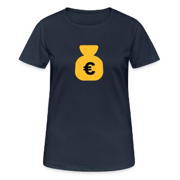 Geld Euro - Frauen T-Shirt atmungsaktiv - Dunkelnavy - Vorne - AI Model Female 172 light (172cm)