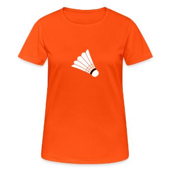Badminton - Frauen T-Shirt atmungsaktiv - Neonorange - Vorne - AI Model Female 172 dark (172cm)