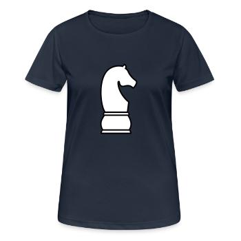 Schach Springer - Frauen T-Shirt atmungsaktiv - Dunkelnavy - Vorne - AI Model Female 172 light (172cm)