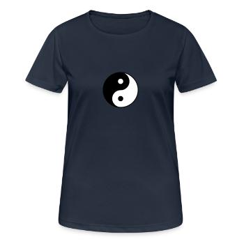 Yin Yang - Frauen T-Shirt atmungsaktiv - Dunkelnavy - Vorne - AI Model Female 172 light (172cm)