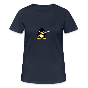 Shotgun Penguin - Frauen T-Shirt atmungsaktiv - Dunkelnavy - Vorne - AI Model Female 172 light (172cm)