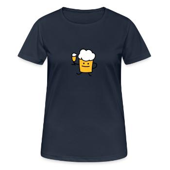 Beer with beer - Women's Breathable T-Shirt - dark navy - Front - AI Model Female 172 light (172cm)