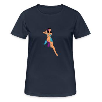 Pin up beach girl 1950's - T-shirt respirant Femme - bleu marine foncé - Devant - AI Model Female 172 light (172cm)
