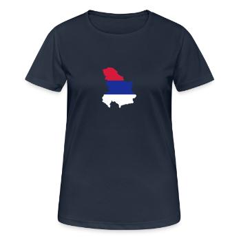 Serbien - Frauen T-Shirt atmungsaktiv - Dunkelnavy - Vorne - AI Model Female 172 light (172cm)