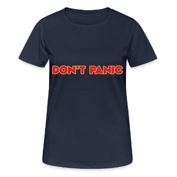 Don't Panic - Frauen T-Shirt atmungsaktiv - Dunkelnavy - Vorne - AI Model Female 172 light (172cm)