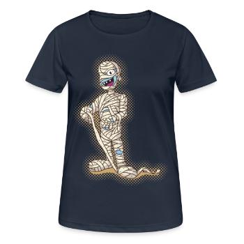 Old Funny Halloween Mummy - Women's Breathable T-Shirt - dark navy - Front - AI Model Female 172 light (172cm)