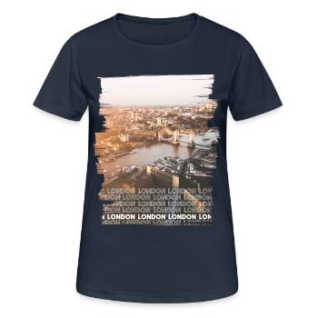 London - Women's Breathable T-Shirt - dark navy - Front - AI Model Female 172 light (172cm)