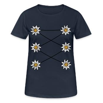 Edelweiss Dirndl - - - - T-shirt respirant Femme - bleu marine foncé - Devant - AI Model Female 172 light (172cm)
