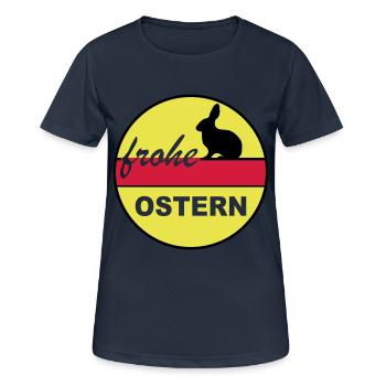 Frohe Ostern 3c - Frauen T-Shirt atmungsaktiv - Dunkelnavy - Vorne - AI Model Female 172 light (172cm)