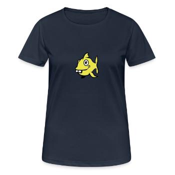 poisson stupide - T-shirt respirant Femme - bleu marine foncé - Devant - AI Model Female 172 light (172cm)