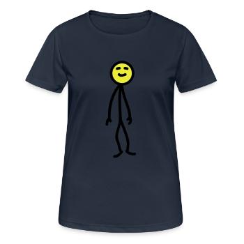 happy_man - T-shirt respirant Femme - bleu marine foncé - Devant - AI Model Female 172 light (172cm)