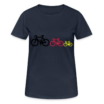 Schwarz-Rot-Gold - Frauen T-Shirt atmungsaktiv - Dunkelnavy - Vorne - AI Model Female 172 light (172cm)