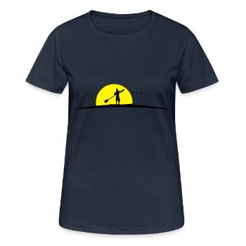 Stand Up Paddeln - Frauen T-Shirt atmungsaktiv - Dunkelnavy - Vorne - AI Model Female 172 light (172cm)