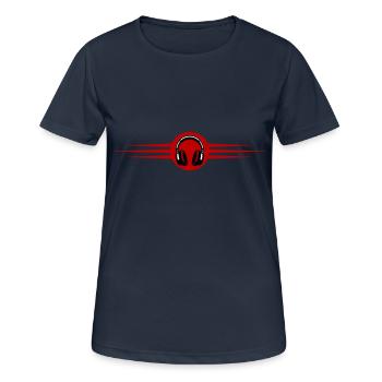 Headphones Music - Women's Breathable T-Shirt - dark navy - Front - AI Model Female 172 light (172cm)