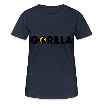 Gorilla Sport - Frauen T-Shirt atmungsaktiv - Dunkelnavy - Vorne - AI Model Female 172 light (172cm)