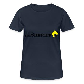 Stallsheriff-3 - Frauen T-Shirt atmungsaktiv - Dunkelnavy - Vorne - AI Model Female 172 light (172cm)
