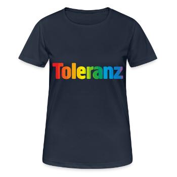 toleranz - Frauen T-Shirt atmungsaktiv - Dunkelnavy - Vorne - AI Model Female 172 light (172cm)