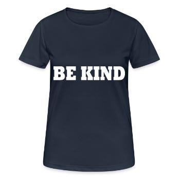 Be kind - Women's Breathable T-Shirt - dark navy - Front - AI Model Female 172 light (172cm)