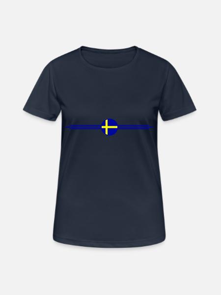 Schweden Fahne Flagge - Frauen T-Shirt atmungsaktiv - Dunkelnavy