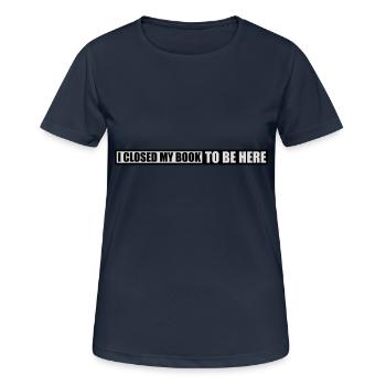 I closed my book - Women's Breathable T-Shirt - dark navy - Front - AI Model Female 172 light (172cm)